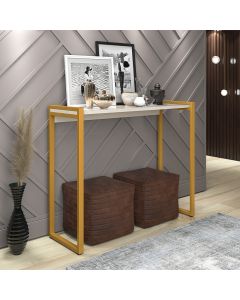 Aparador Decorativo ou Cantinho do Café Isis - Dourado/off-white