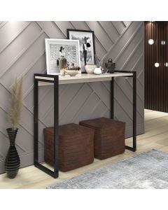 Aparador Ísis Industrial Mdf e Ferro Elegante - Preto/off