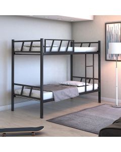 Beliche Duarte Solteiro Bicama Aço Solteiro Grade Proteção Escada Preto