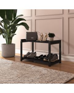 Sapateira Industrial 2 Lugares Organizada Duarte Móveis - Preto/preto